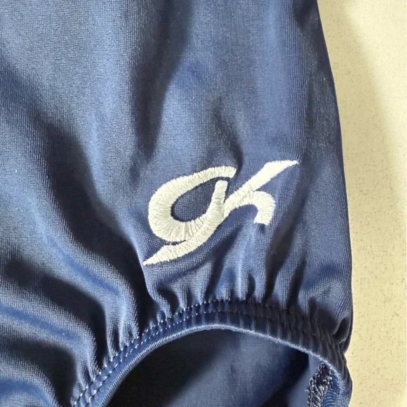 GK Elite Navy Leotard with Rhinestone Accents - Picture 4 of 6